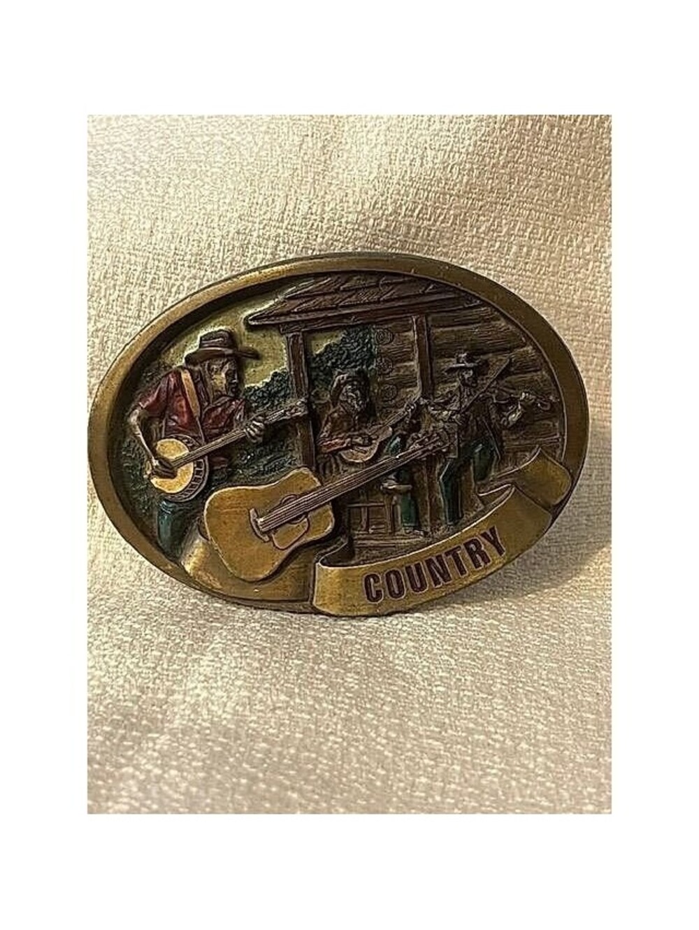 1986 C & J Inc. "Country" Musicians Pewter Belt Buckle #1446